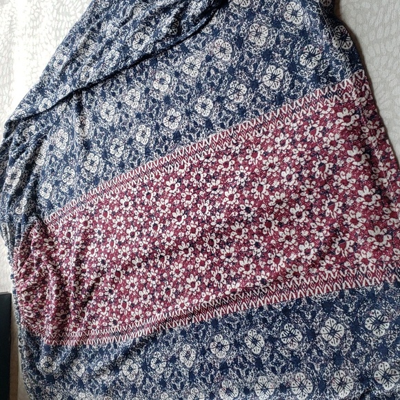Lucky Brand Blue & Red Long Sleeve Boho Top Size M - Picture 12 of 12
